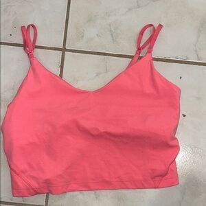 lululemon athletica Coral Pink Strappy Crop Tank Top